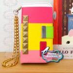 Pink Color Block Studded I..