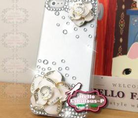Rhinestone iPhone 5 Case Floral iPhone Case Phone Case Studded iPhone 5 Case Flower Ballet Personalized Cover